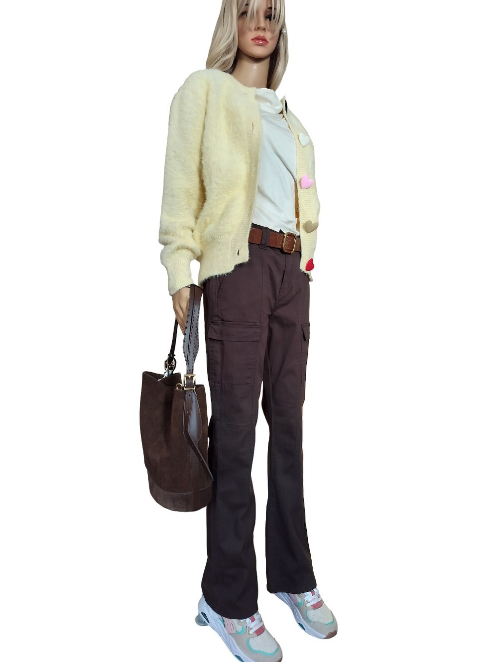 Italian Brown Suede Bucket Bag - Women NWT - Picture 6 of 7